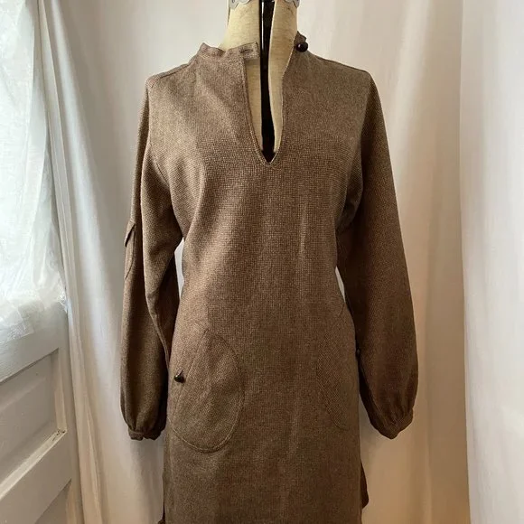 Vintage | Dresses | Vintage 7s Brown Tweed Herringbone Tunicdress With Patch Pockets Bell Sleeves | Poshmark Vintage | Dresses | Vintage 7s Brown Tweed Herringbone Tunicdress With Patch Pockets Bell Sleeves | Poshmark